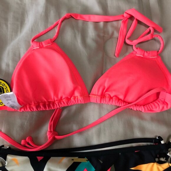 Body Glove Neon Pink Bikini Top with Geometric Bottom small top xsmall bottoms - Picture 6 of 10